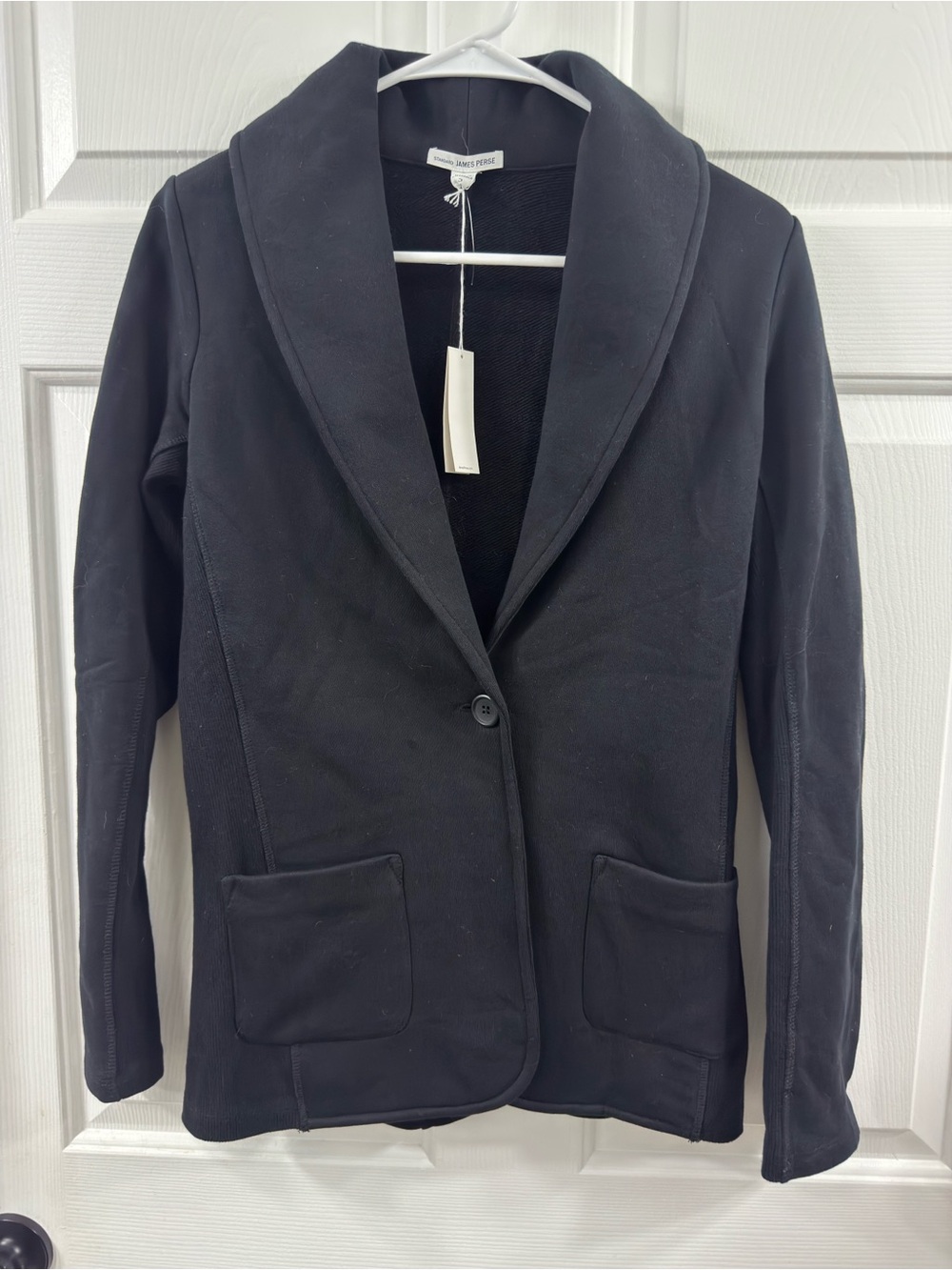 James Perse Black Shawl-Collar Knit Blazer